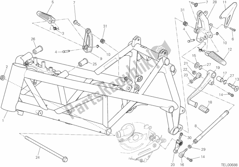 Toutes les pièces pour le Cadre du Ducati Streetfighter 848 USA 2015